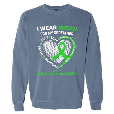 Tal Health Awareness Matters I Wear Green For Godfather Gift Garment-Dyed Sweatshirt