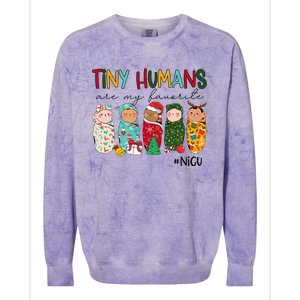 Tiny Humans Are My Favorite Nicu Nurse Christmas Nurse Colorblast Crewneck Sweatshirt