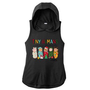 Tiny Humans Are My Favorite Nicu Nurse Christmas Nurse Ladies PosiCharge Tri-Blend Wicking Draft Hoodie Tank