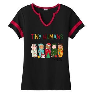 Tiny Humans Are My Favorite Nicu Nurse Christmas Nurse Ladies Halftime Notch Neck Tee