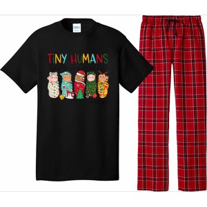 Tiny Humans Are My Favorite Nicu Nurse Christmas Nurse Pajama Set