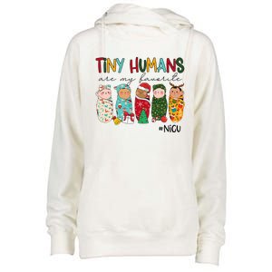 Tiny Humans Are My Favorite Nicu Nurse Christmas Nurse Womens Funnel Neck Pullover Hood