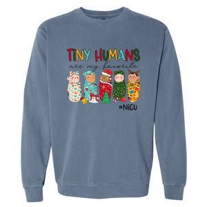 Tiny Humans Are My Favorite Nicu Nurse Christmas Nurse Garment-Dyed Sweatshirt