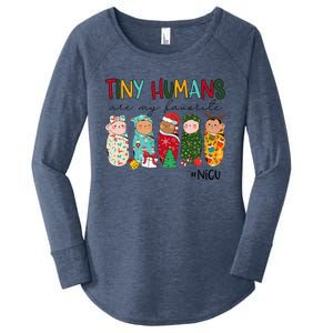 Tiny Humans Are My Favorite Nicu Nurse Christmas Nurse Women's Perfect Tri Tunic Long Sleeve Shirt