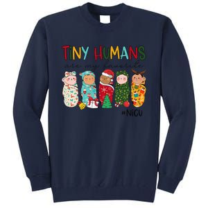 Tiny Humans Are My Favorite Nicu Nurse Christmas Nurse Tall Sweatshirt