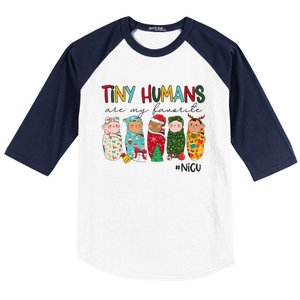 Tiny Humans Are My Favorite Nicu Nurse Christmas Nurse Baseball Sleeve Shirt