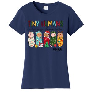 Tiny Humans Are My Favorite Nicu Nurse Christmas Nurse Women's T-Shirt