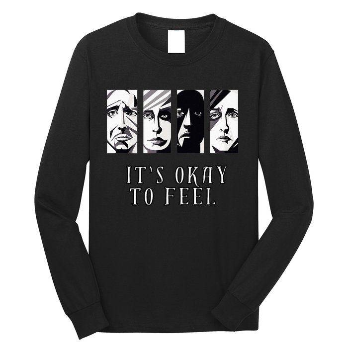 Tal Health Awareness Its Okay To Feel Emotion Four Faces Long Sleeve Shirt