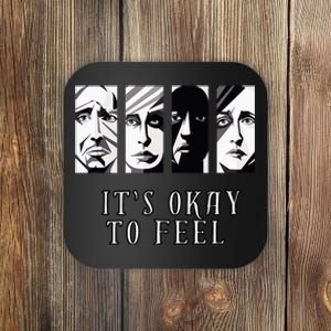 Tal Health Awareness Its Okay To Feel Emotion Four Faces Coaster