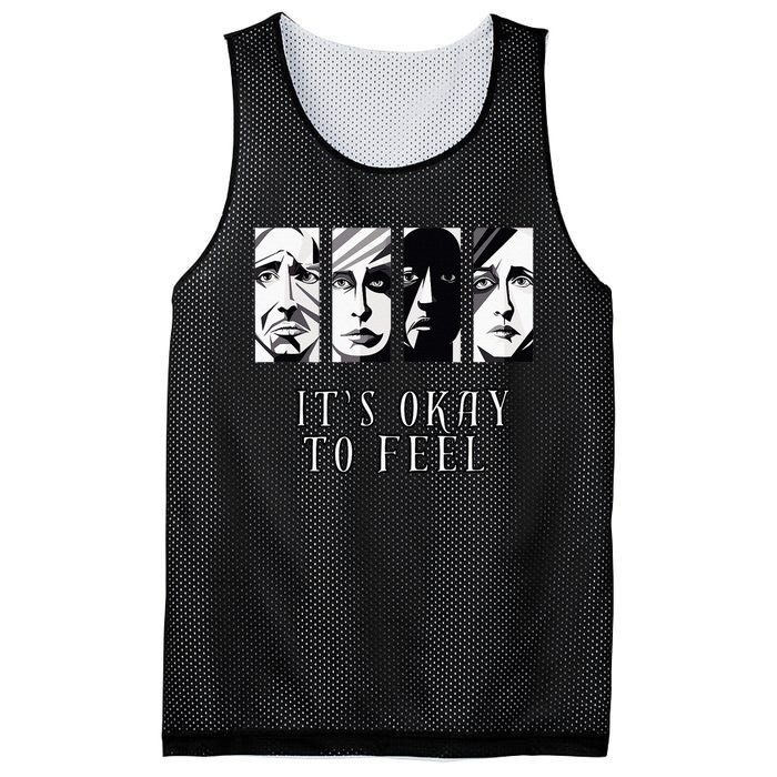 Tal Health Awareness Its Okay To Feel Emotion Four Faces Mesh Reversible Basketball Jersey Tank