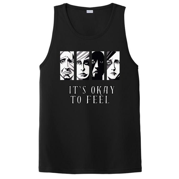 Tal Health Awareness Its Okay To Feel Emotion Four Faces PosiCharge Competitor Tank