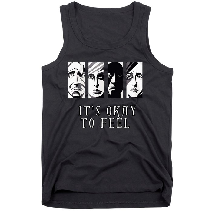 Tal Health Awareness Its Okay To Feel Emotion Four Faces Tank Top