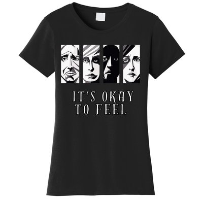 Tal Health Awareness Its Okay To Feel Emotion Four Faces Women's T-Shirt