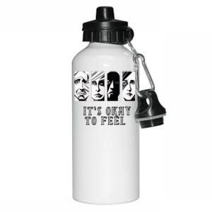 Tal Health Awareness Its Okay To Feel Emotion Four Faces Aluminum Water Bottle