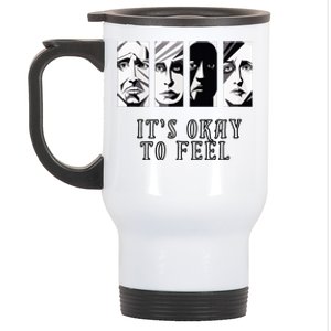 Tal Health Awareness Its Okay To Feel Emotion Four Faces Stainless Steel Travel Mug