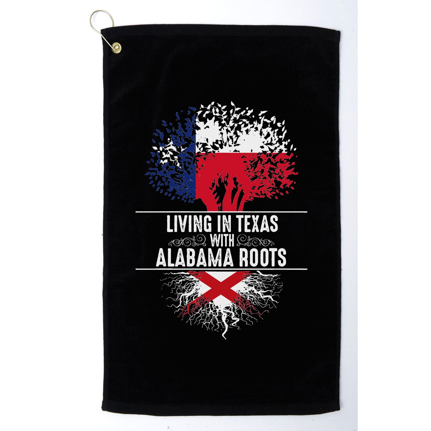 Texas Home Alabama Roots State Tree Flag Love Gift Golf Towel