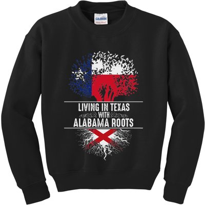 Texas Home Alabama Roots State Tree Flag Love Gift Kids Sweatshirt