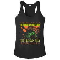 The Horrors Are Never Ending Yet Japanese Horror Frog Ladies PosiCharge Competitor Racerback Tank