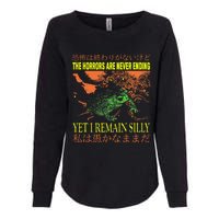 The Horrors Are Never Ending Yet Japanese Horror Frog Womens California Wash Sweatshirt