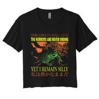 The Horrors Are Never Ending Yet Japanese Horror Frog Women's Crop Top Tee