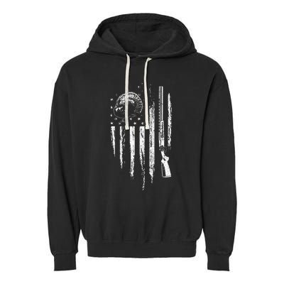 Turkey Hunting American Flag Thunder Chicken Gift For Hunter Garment-Dyed Fleece Hoodie