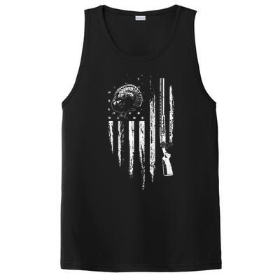 Turkey Hunting American Flag Thunder Chicken Gift For Hunter PosiCharge Competitor Tank