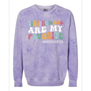 Tiny Humans Are My Favorite Funny Teaching Kindergarten Colorblast Crewneck Sweatshirt