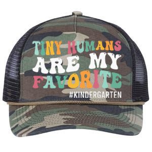 Tiny Humans Are My Favorite Funny Teaching Kindergarten Retro Rope Trucker Hat Cap