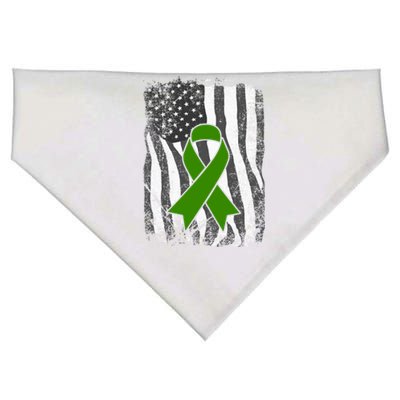 Tal Health Awareness Us Flag Ribbon Wear Green May Gift USA-Made Doggie Bandana