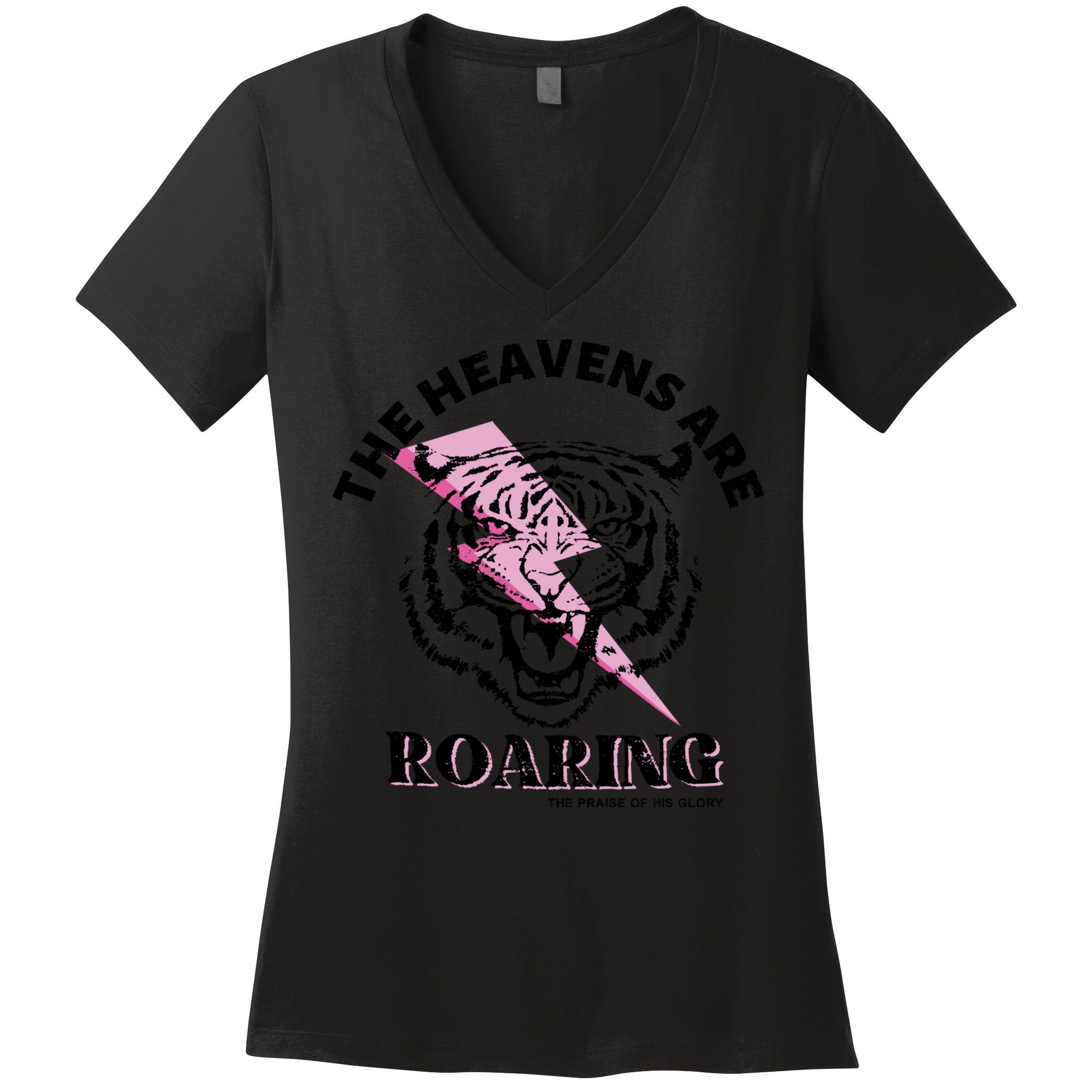 The Heavens Are Roaring Christian Women's V-Neck T-Shirt