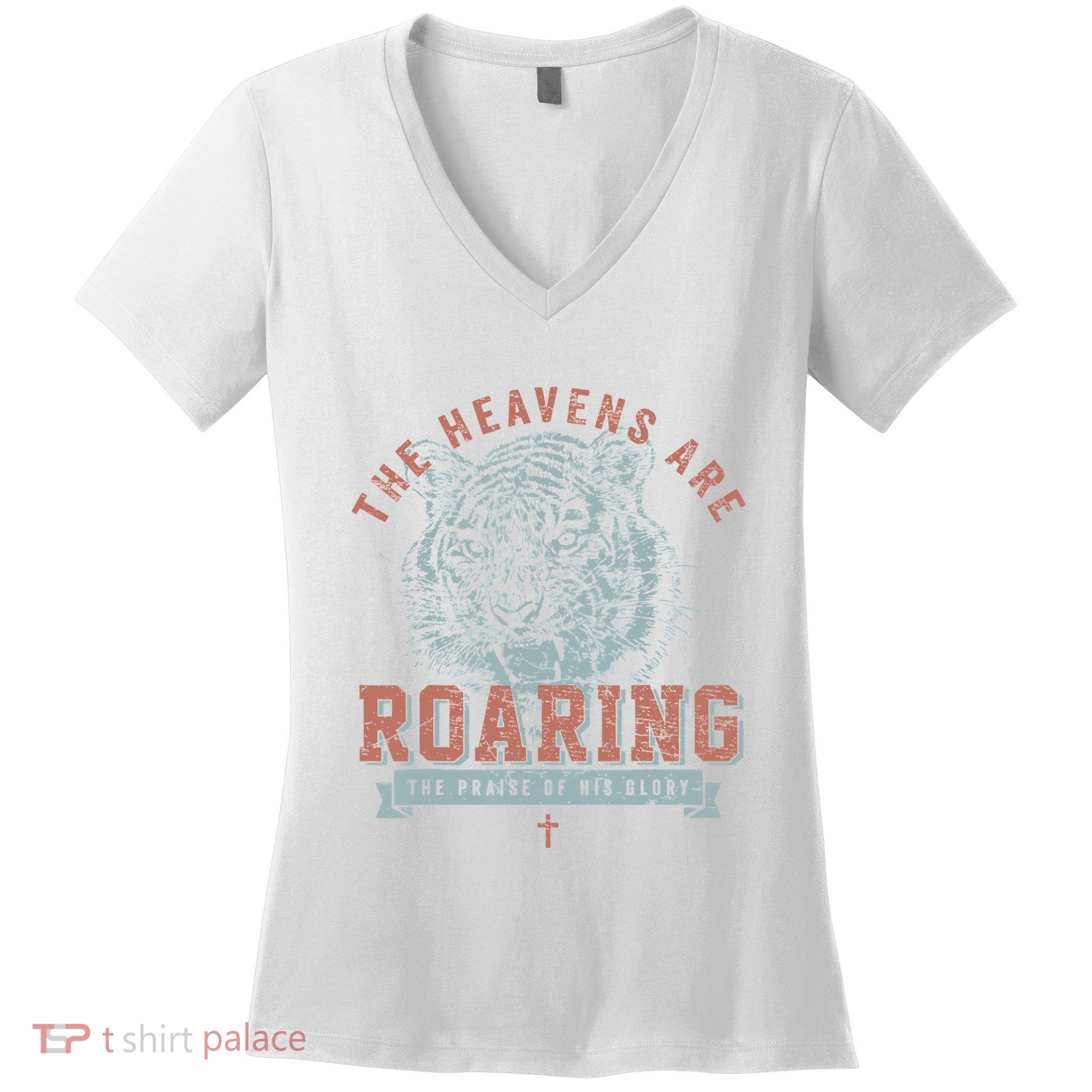 The Heavens Are Roaring Tiger Women's V-Neck T-Shirt