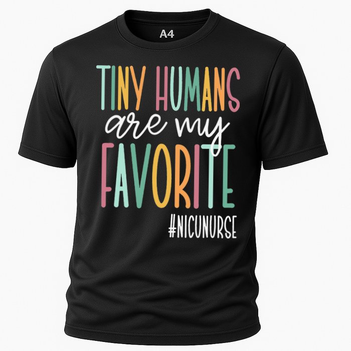 Tiny Humans Are My Favorite NICU Nurse Cooling Performance Crew T-Shirt