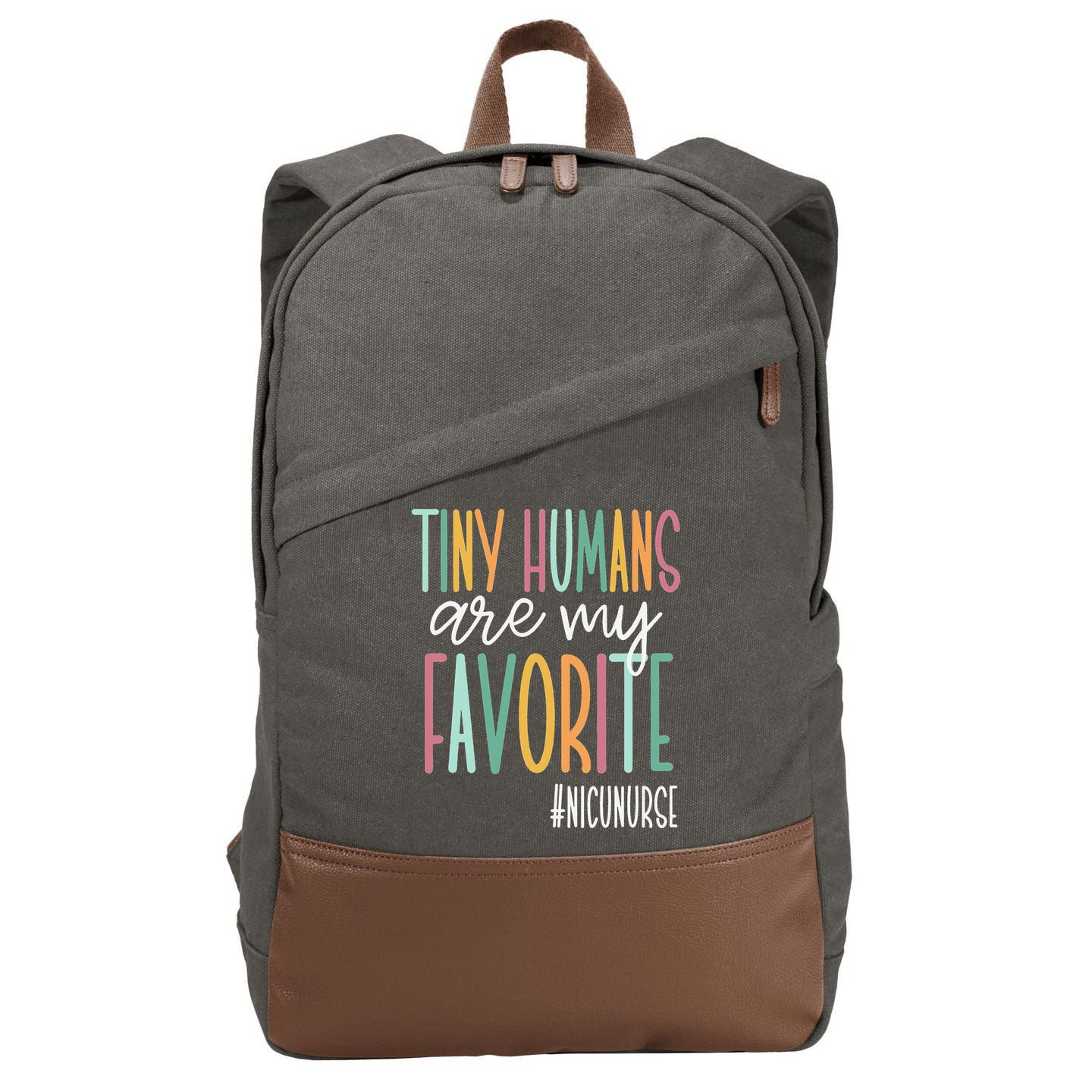 Tiny Humans Are My Favorite NICU Nurse Cotton Canvas Backpack