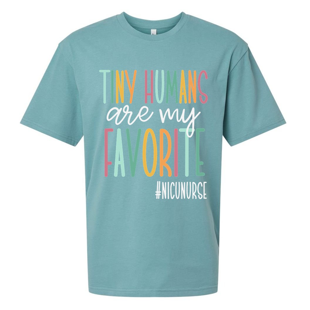 Tiny Humans Are My Favorite NICU Nurse Sueded Cloud Jersey T-Shirt