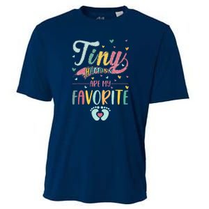 Tiny Humans Are My Favorite NICU Nurse Cooling Performance Crew T-Shirt