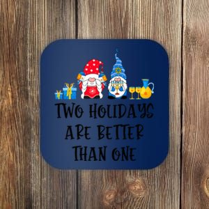 Two Holidays Are Better Than One Christmas Hanukkah Jewish Coaster