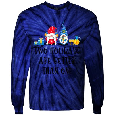 Two Holidays Are Better Than One Christmas Hanukkah Jewish Tie-Dye Long Sleeve Shirt