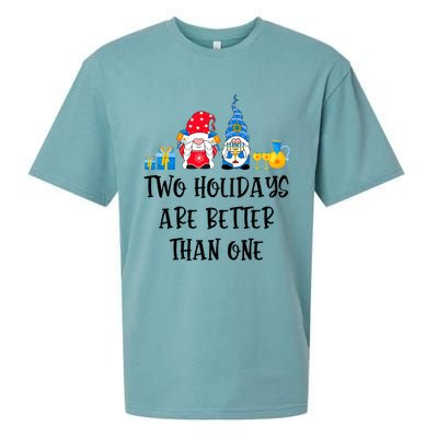 Two Holidays Are Better Than One Christmas Hanukkah Jewish Sueded Cloud Jersey T-Shirt