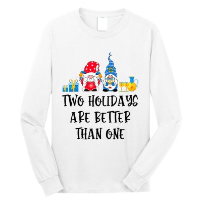 Two Holidays Are Better Than One Christmas Hanukkah Jewish Long Sleeve Shirt