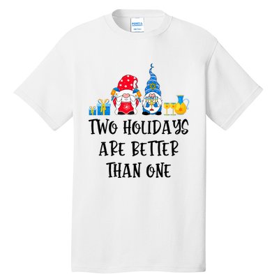 Two Holidays Are Better Than One Christmas Hanukkah Jewish Tall T-Shirt