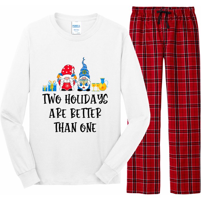 Two Holidays Are Better Than One Christmas Hanukkah Jewish Long Sleeve Pajama Set