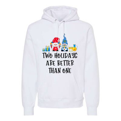 Two Holidays Are Better Than One Christmas Hanukkah Jewish Premium Hoodie