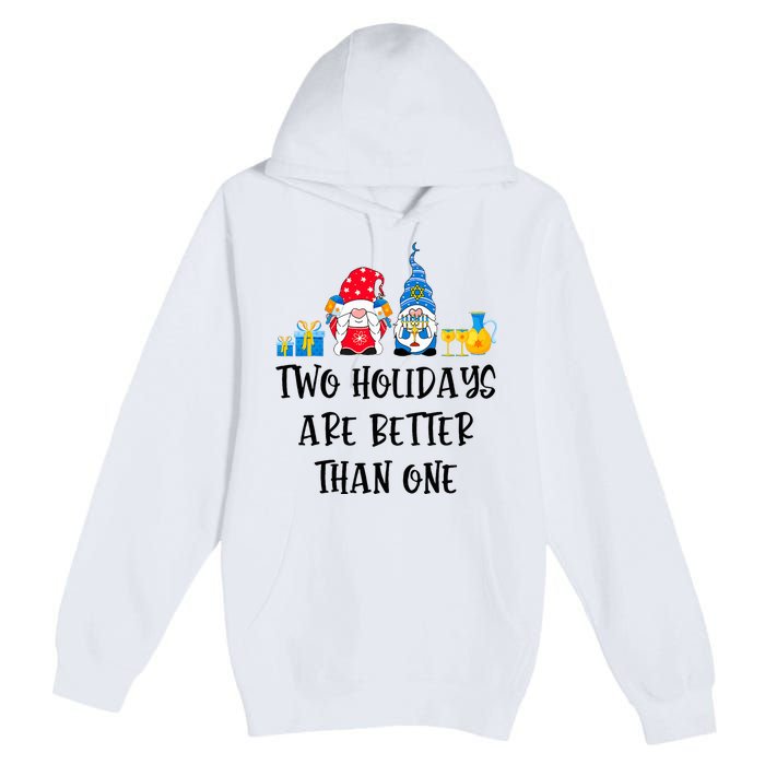 Two Holidays Are Better Than One Christmas Hanukkah Jewish Premium Pullover Hoodie