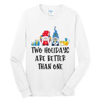 Two Holidays Are Better Than One Christmas Hanukkah Jewish Tall Long Sleeve T-Shirt