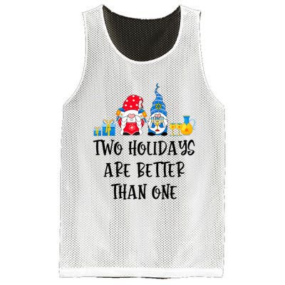 Two Holidays Are Better Than One Christmas Hanukkah Jewish Mesh Reversible Basketball Jersey Tank