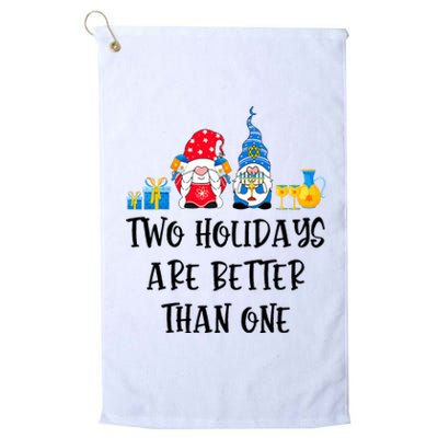 Two Holidays Are Better Than One Christmas Hanukkah Jewish Platinum Collection Golf Towel