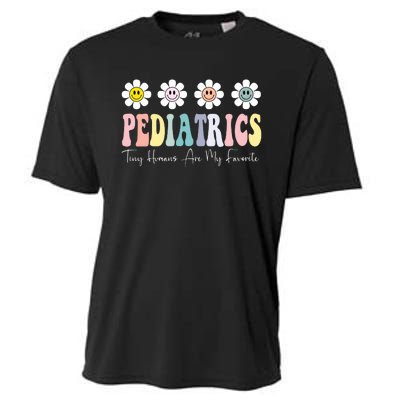 Tiny Humans Are My Favorite Pediatrics Nicu Peds Nurse Long Sleeve Cooling Performance Crew T-Shirt