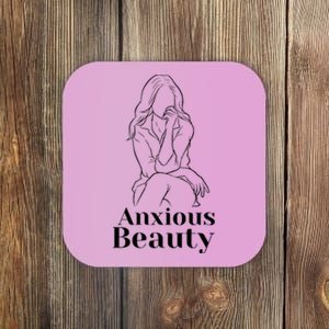 Tal Health Anxiety Aware Accept Beauty Art Coaster