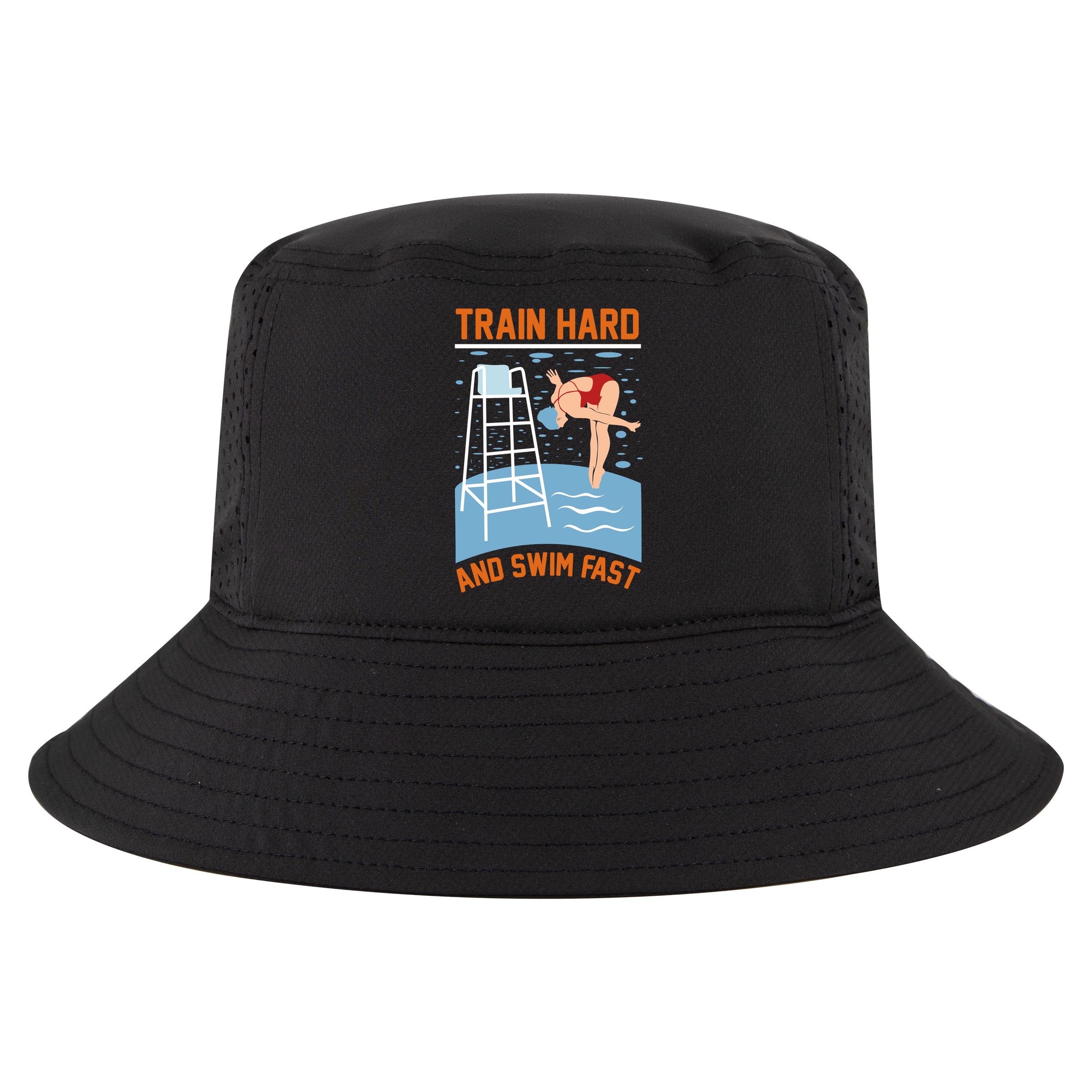 Train Hard And Swim Fast Cool Comfort Performance Bucket Hat