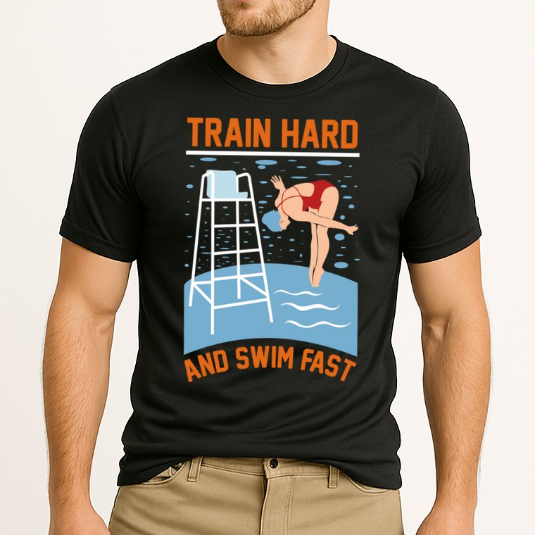Train Hard And Swim Fast Performance Shirt